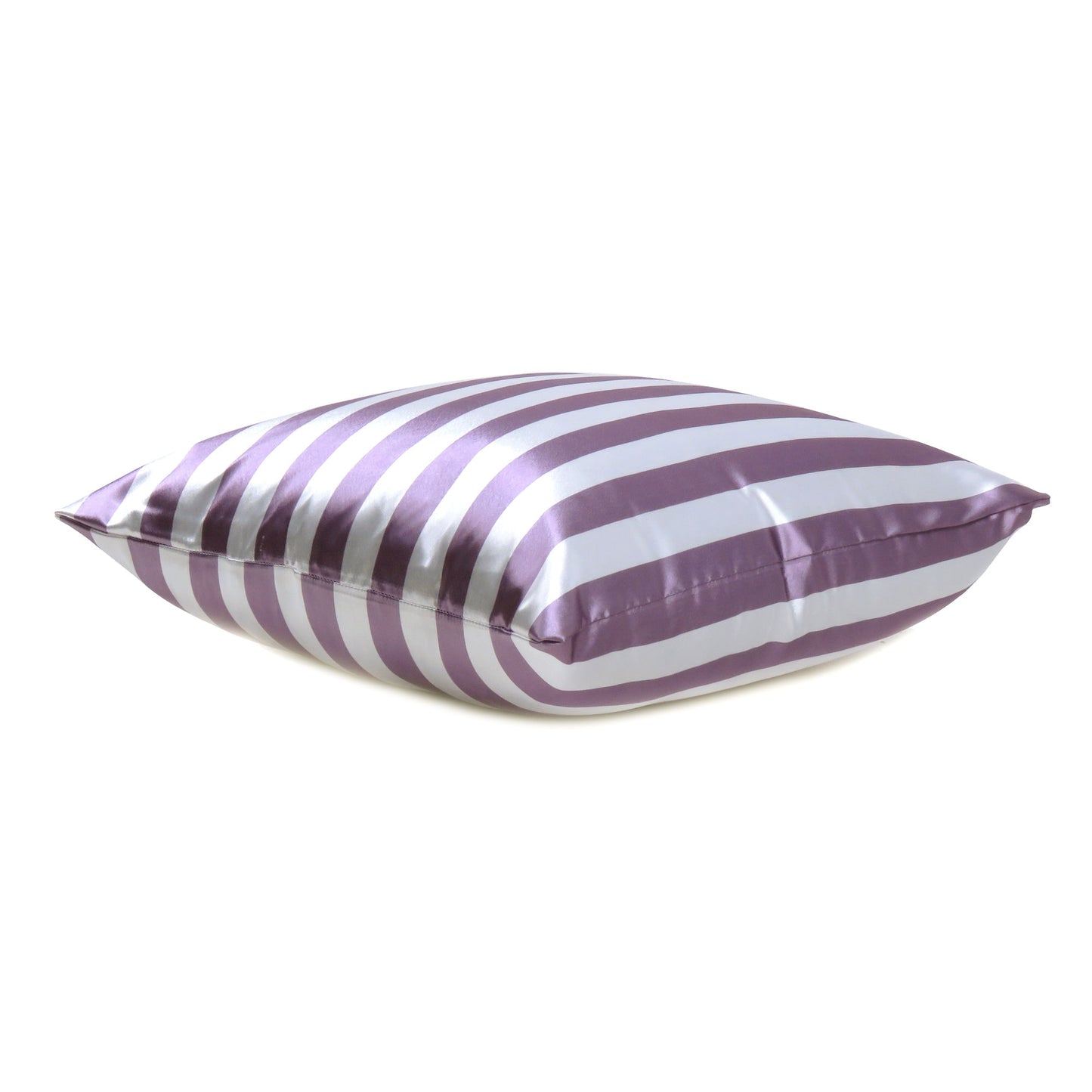 Bordeaux Purple Silky Striped Satin Silk Cushion Covers in Set of 2