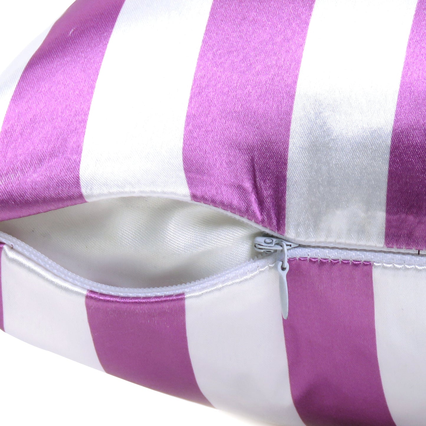 Luxury Soft Striped Satin Silk Cushion Cover in Set of 2 - Purple