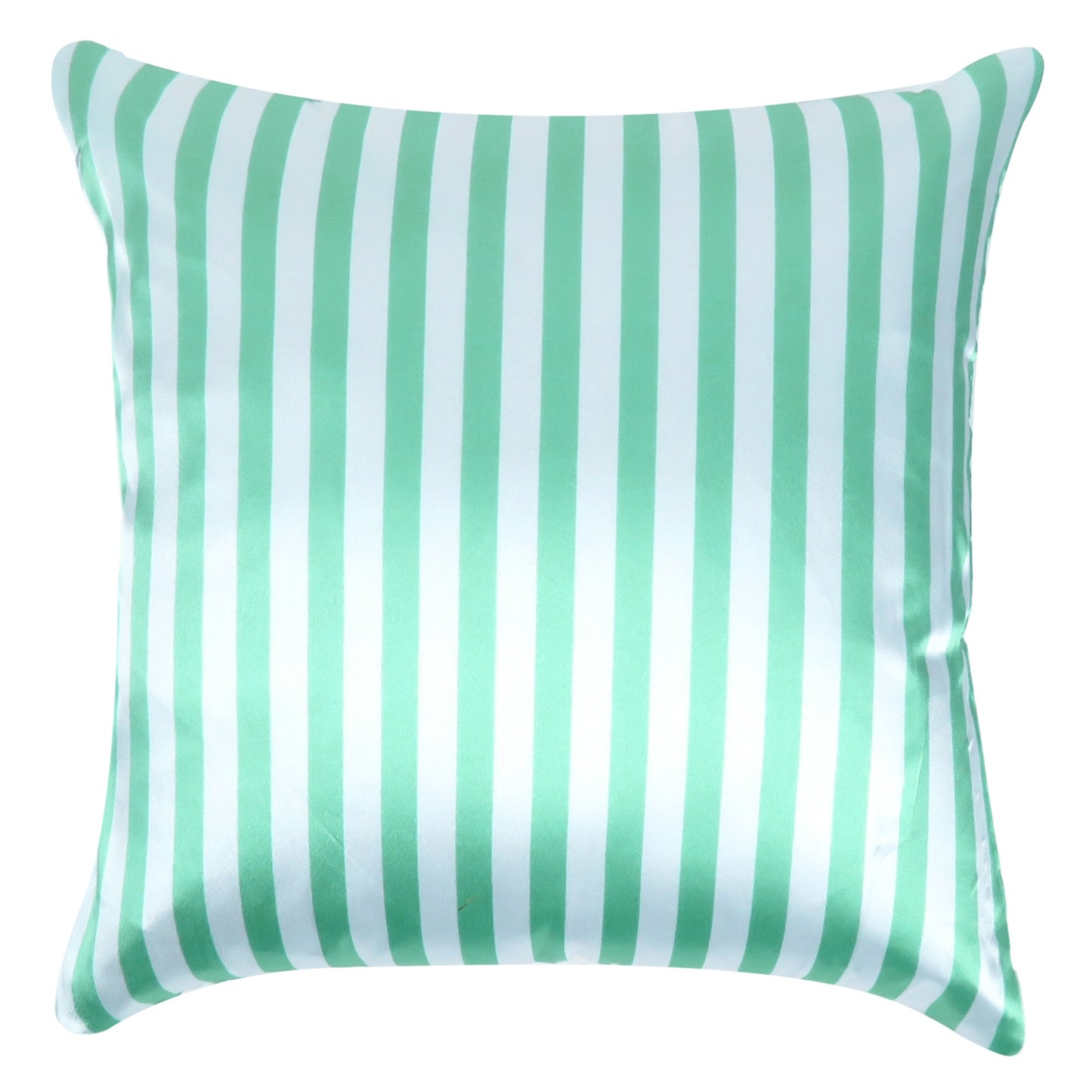 Cabbage Silky Striped Satin Silk Cushion Covers in Set of 2