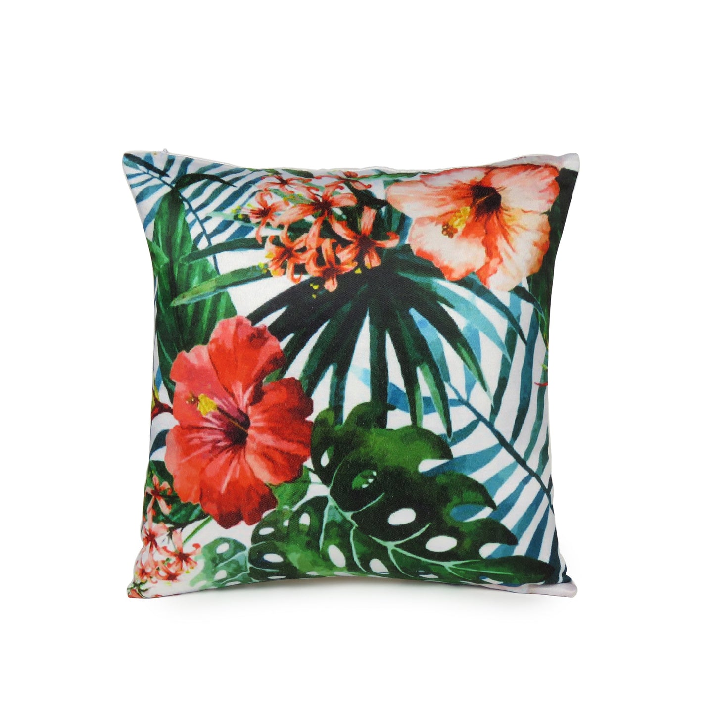Multicolor Floral & Tropical Leaf Printed Cushion Cover in Set of 2