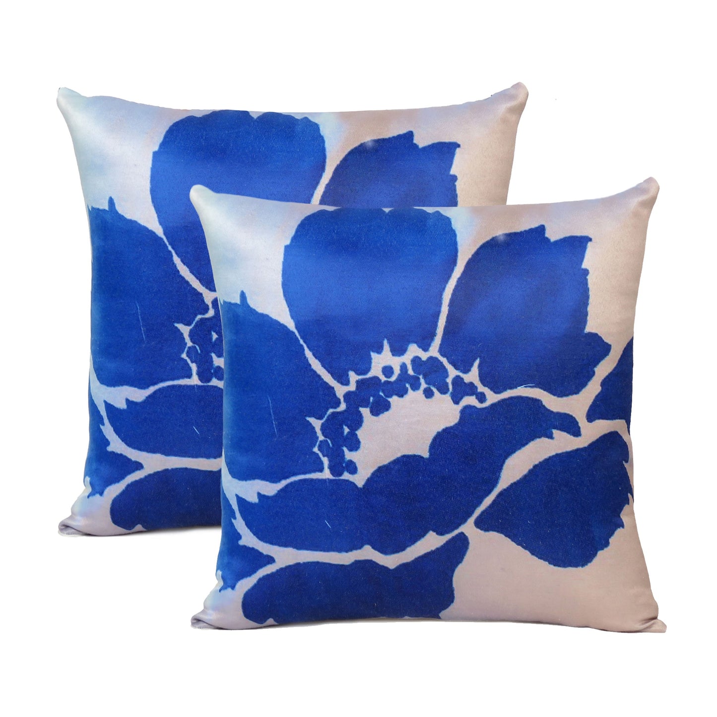 Blue Floral Printed Cushion Cover in Set of 2