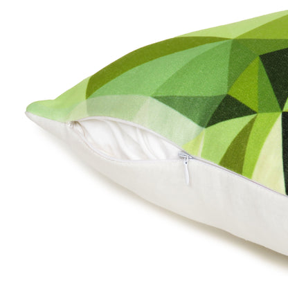 Green Geometric Printed Cushion Cover in Set of 2