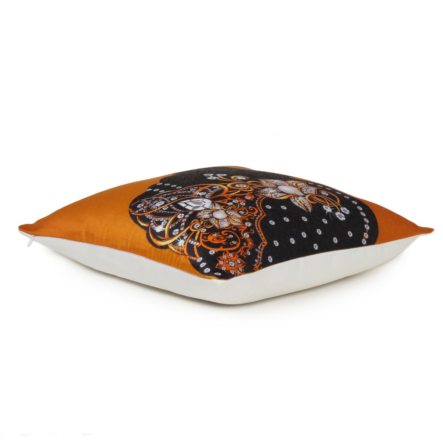 Orange Lady Printed Cushion Cover in Set of 2