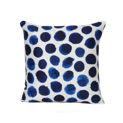 Blue Watercolor Dot Printed Cushion Cover in Set of 2