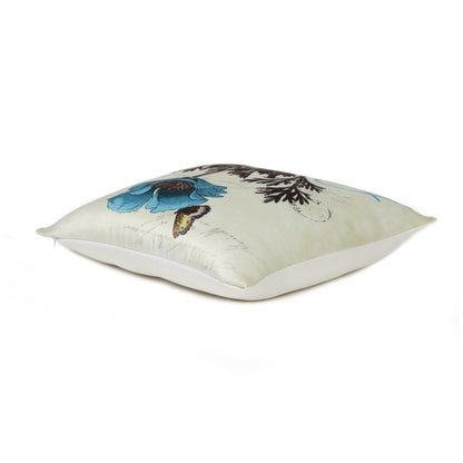 White Floral Printed Cushion Cover in Set of 2