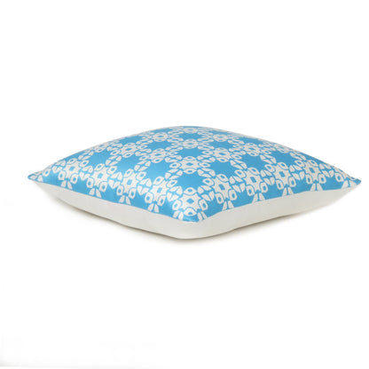 Sky Blue Geometric Printed Cushion Cover in Set of 2
