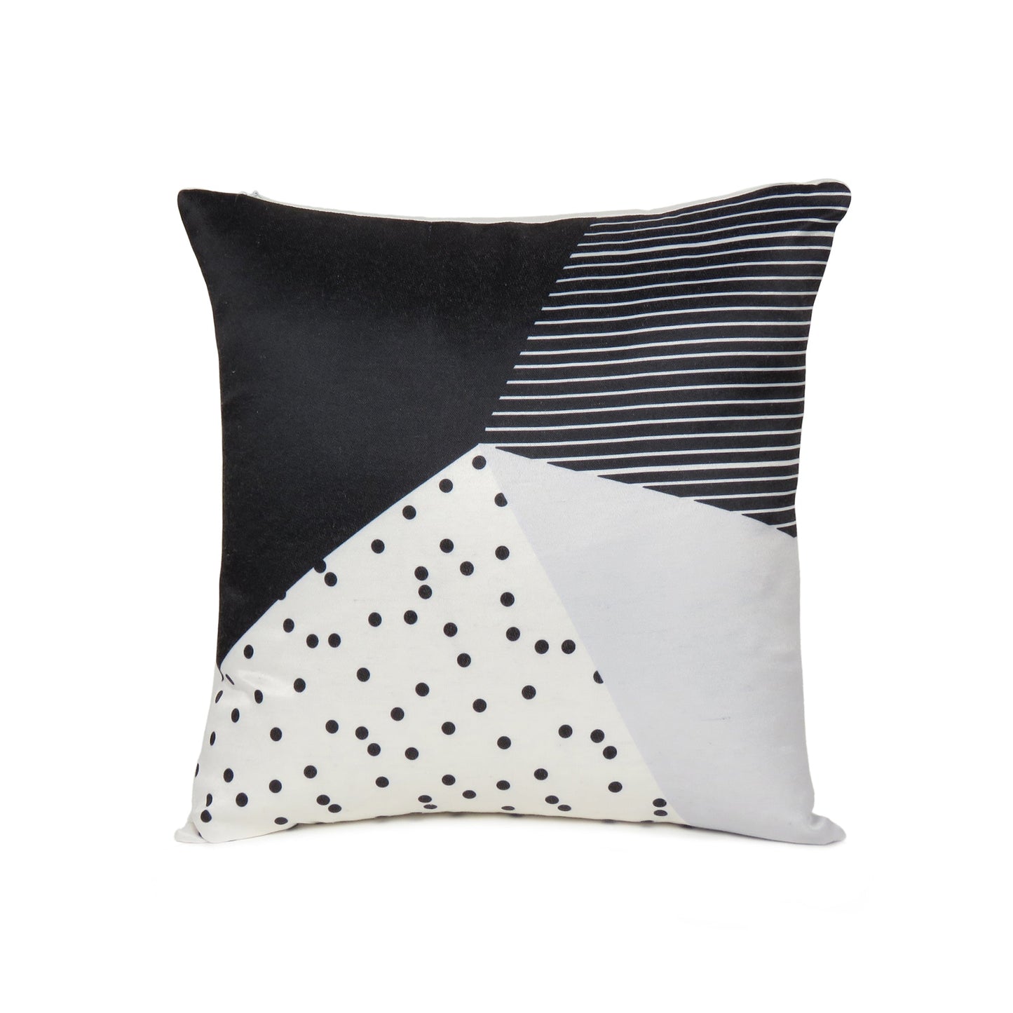 Black Polka dot Printed Cushion Cover in Set of 2