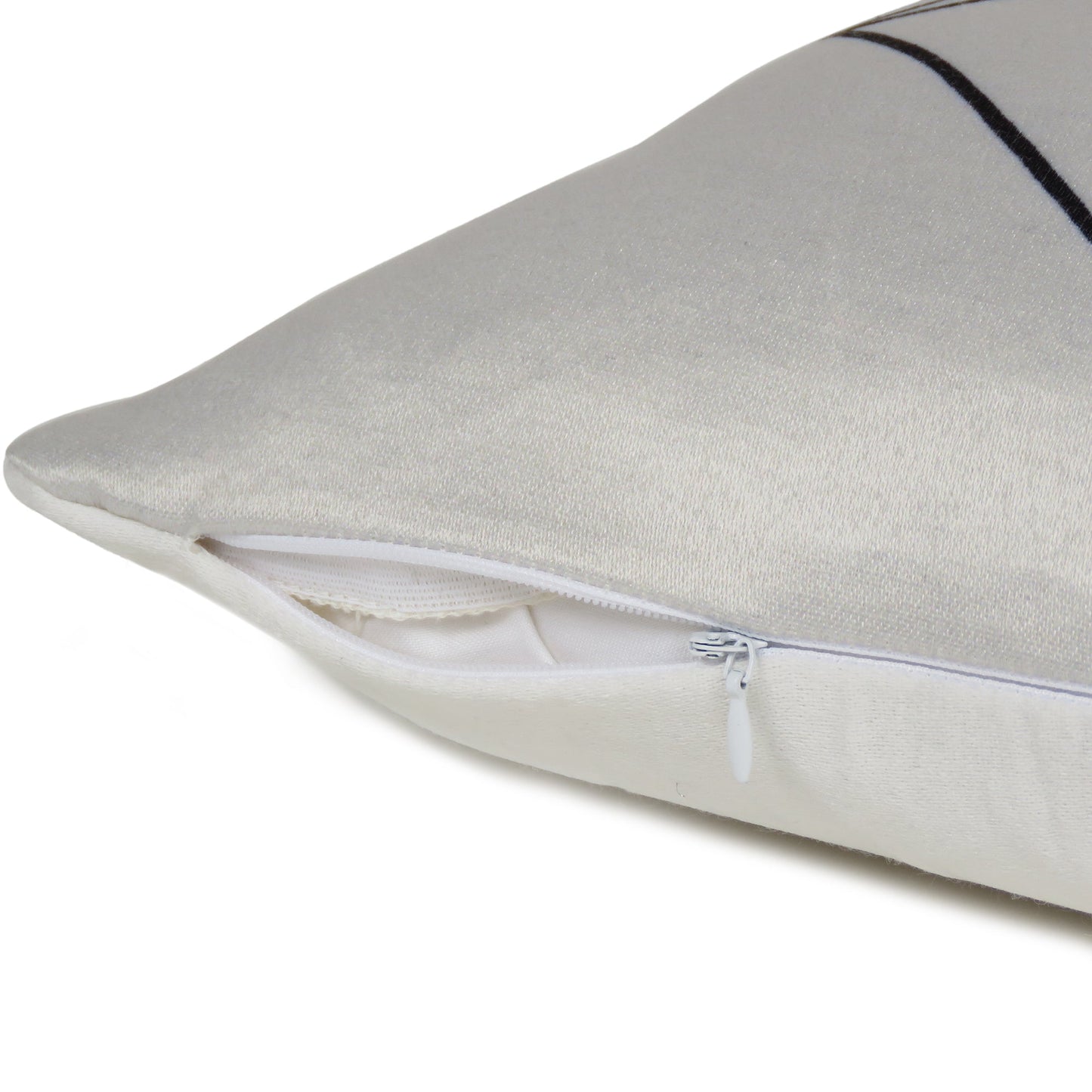 White Geometric Printed Cushion Cover in Set of 2