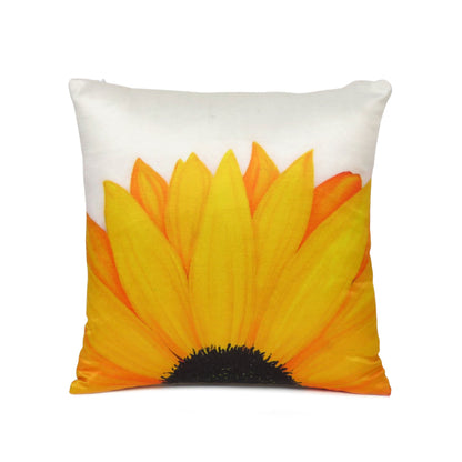 Yellow Sunflower Printed Cushion Cover in Set of 2