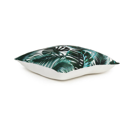 Green Tropical Leaf Printed Cushion Cover in Set of 2
