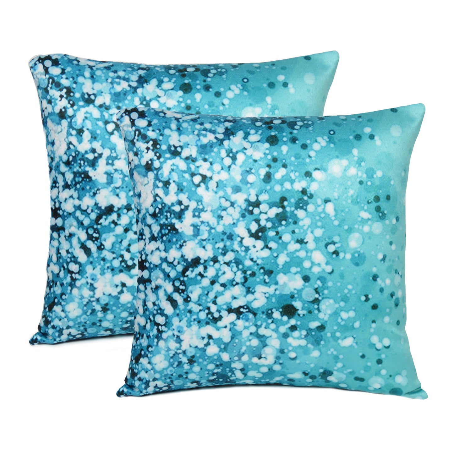 Sky Blue Abstract Printed Cushion Cover in Set of 2