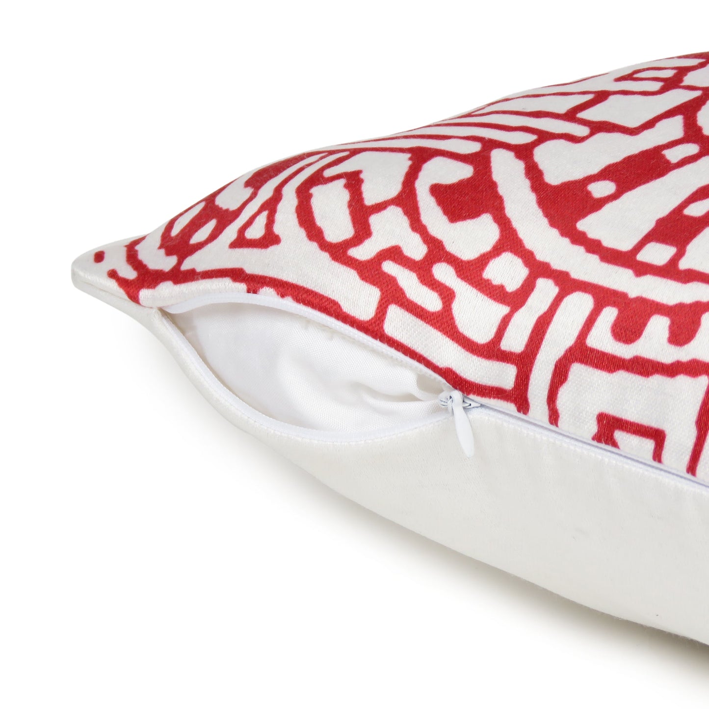 Red Doodle City Printed Cushion Cover in Set of 2