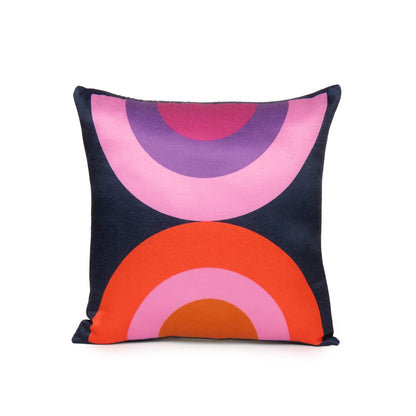 Multicolor Semi-circles Printed Cushion Cover in Set of 2