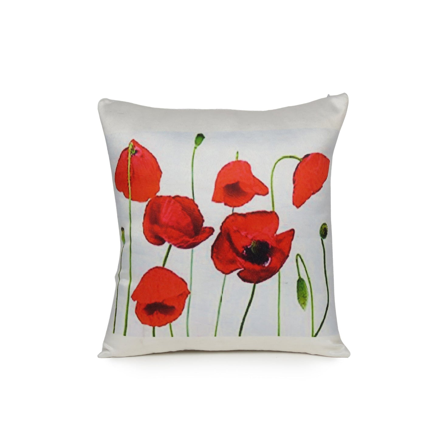 Red Floral Printed Cushion Cover in Set of 2