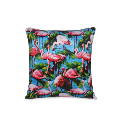 Multicolor Flamingo Printed Cushion Cover in Set of 2