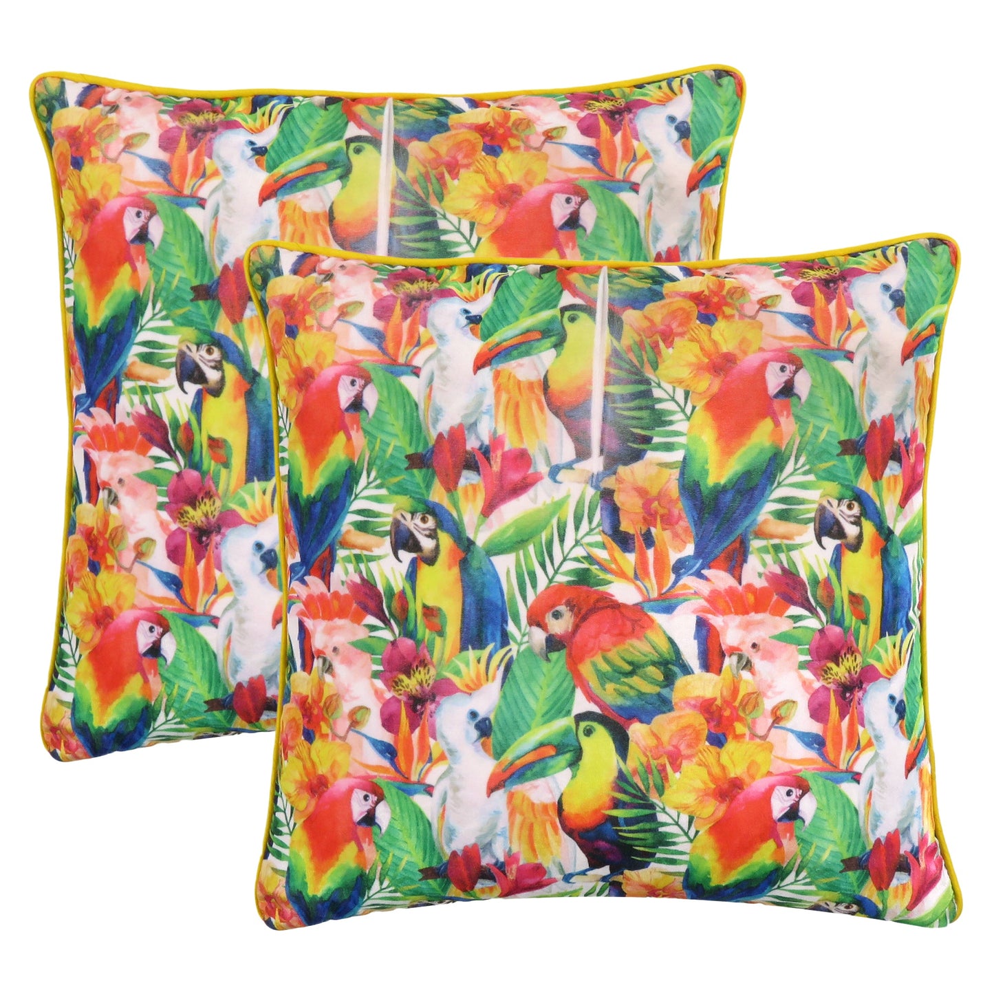 Velvet Polydupion Printed Cushion Covers in Set of 2 - Multicolor