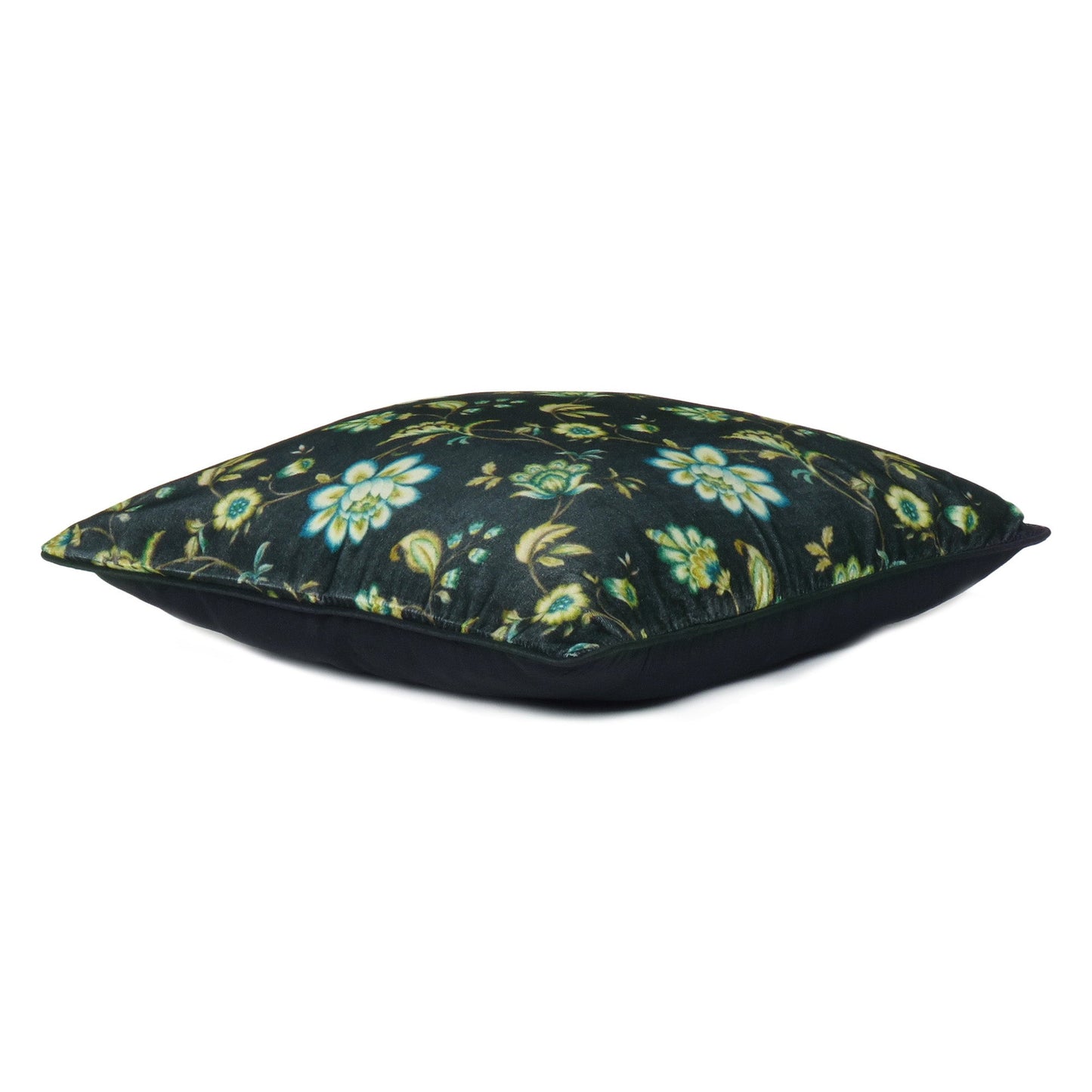 Velvet Polydupion Printed Cushion Covers in Set of 2 - Black