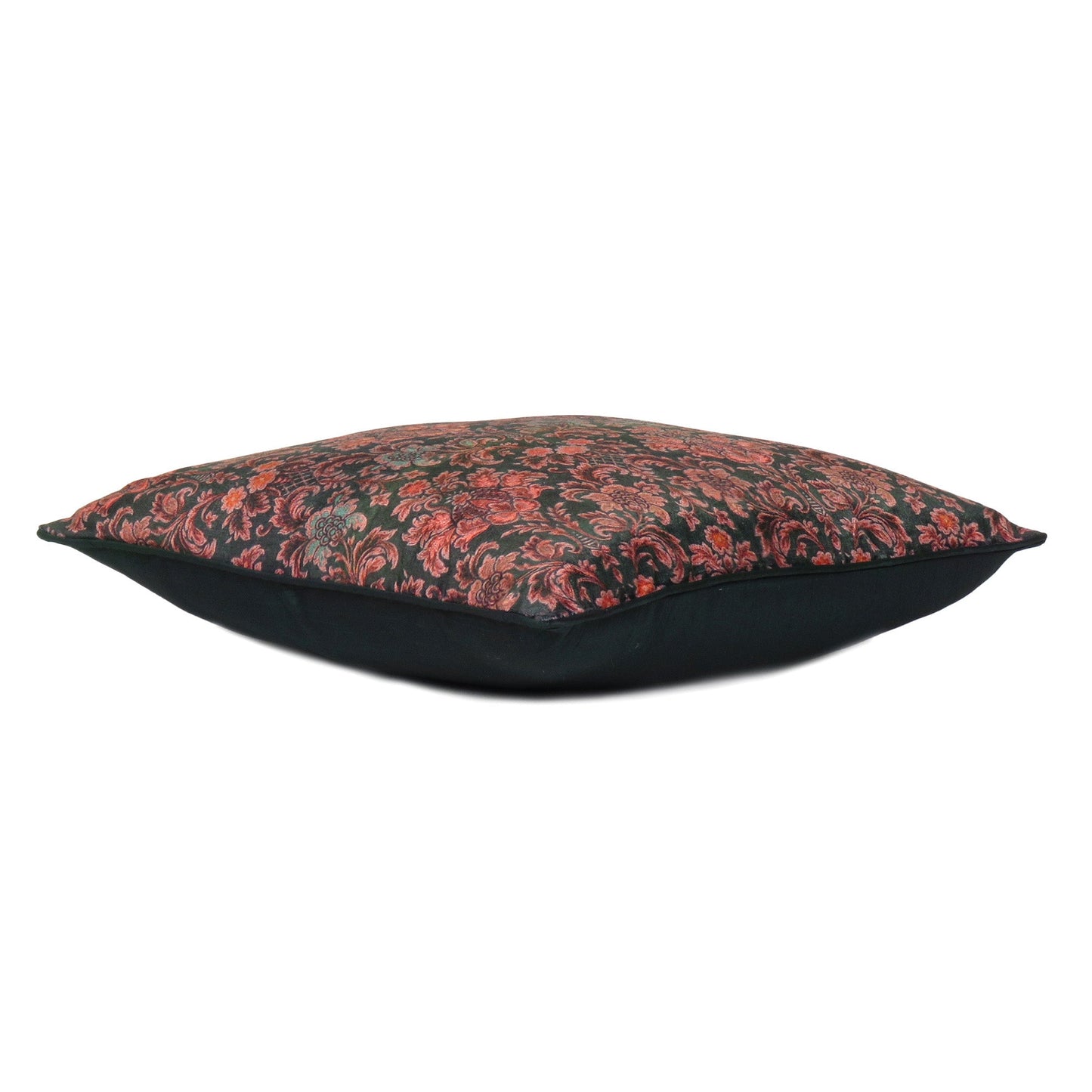 Velvet Polydupion Printed Cushion Covers in Set of 2 - Black & Red