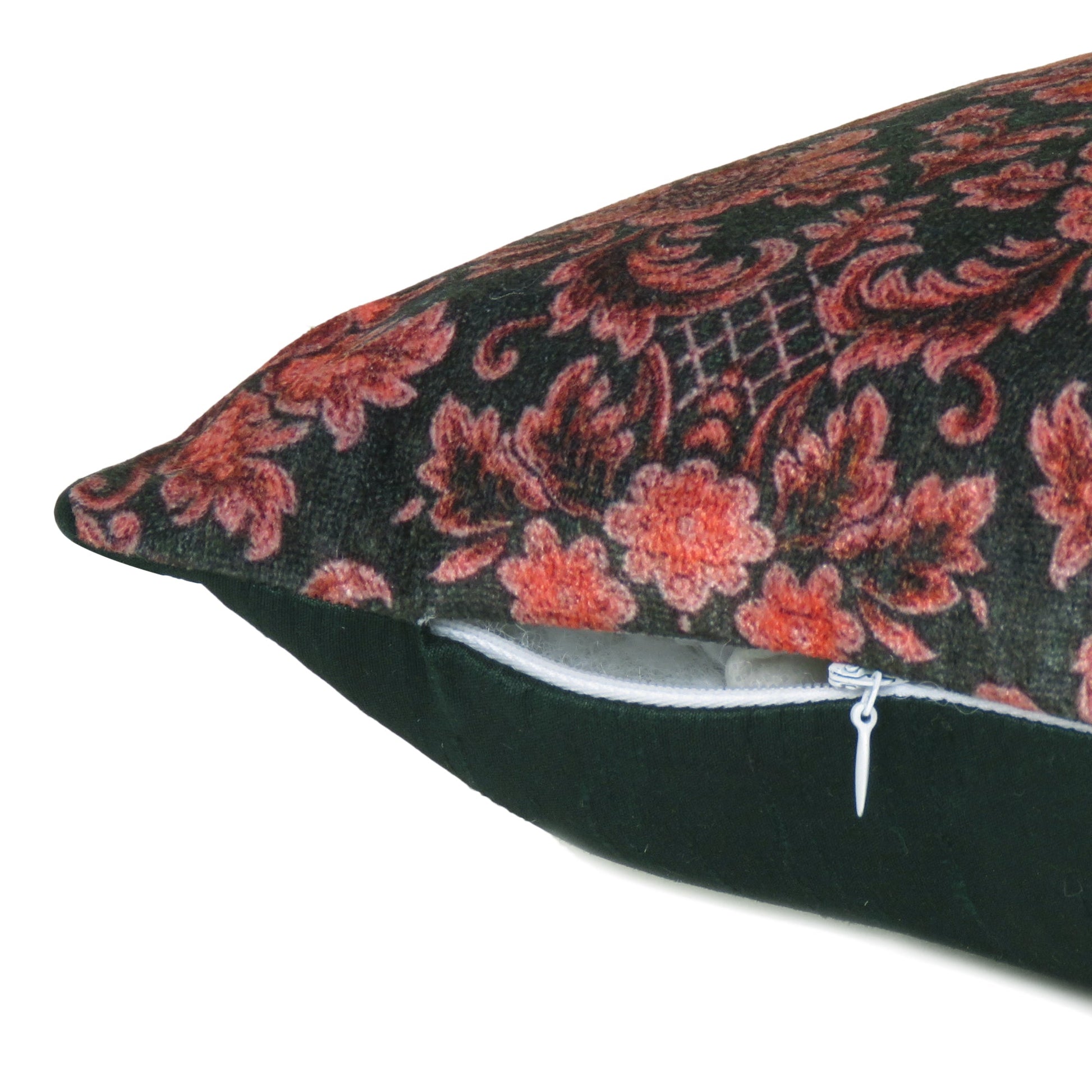 Velvet Polydupion Printed Cushion Covers in Set of 2 - Black & Red