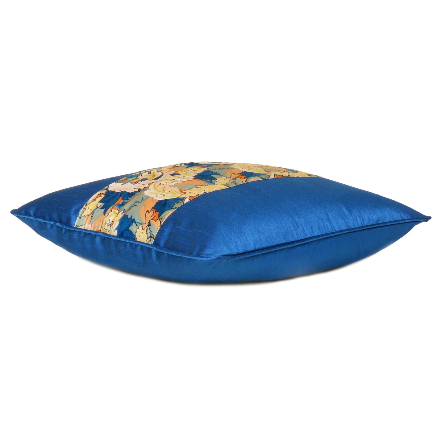 Velvet Polydupion Decorative Printed Cushion Cases in Set of 2 - Royal Blue
