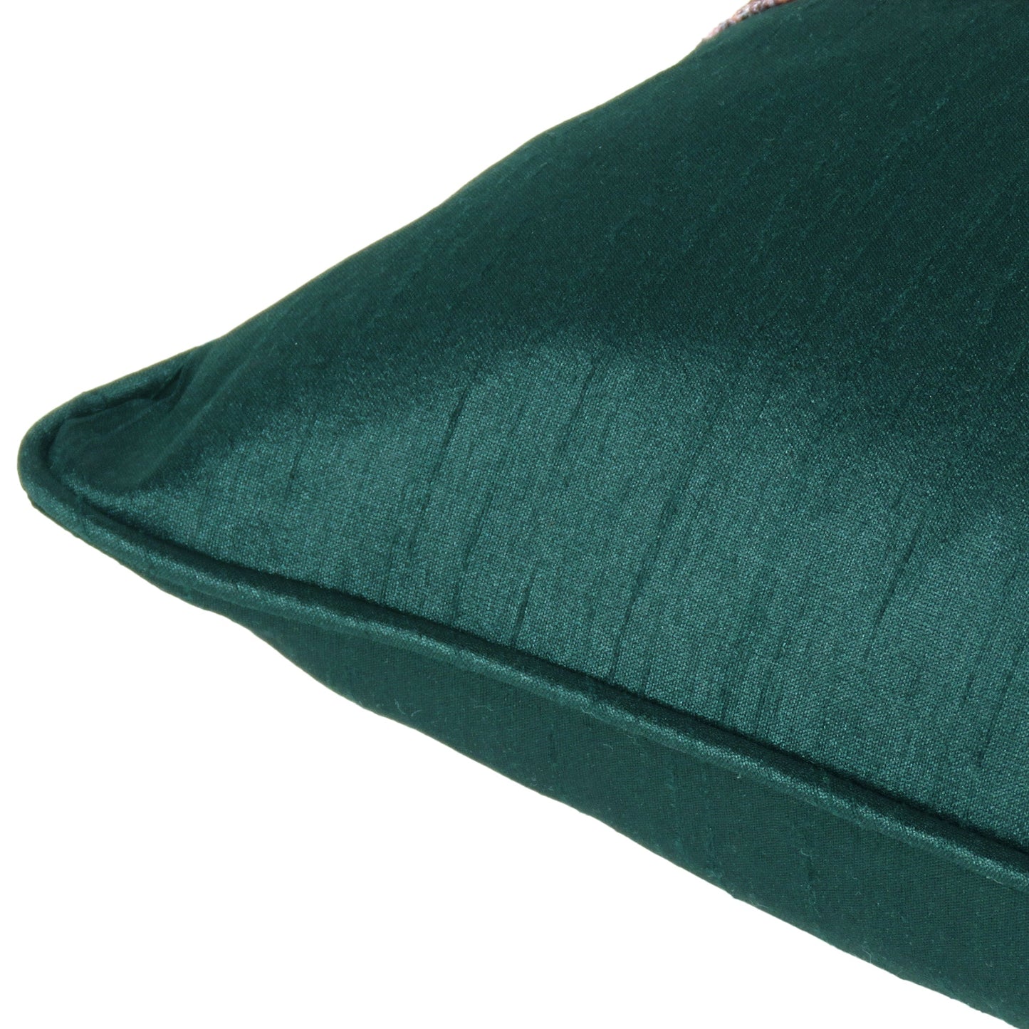 Velvet Polydupion Decorative Printed Cushion Cases in Set of 2 - Green