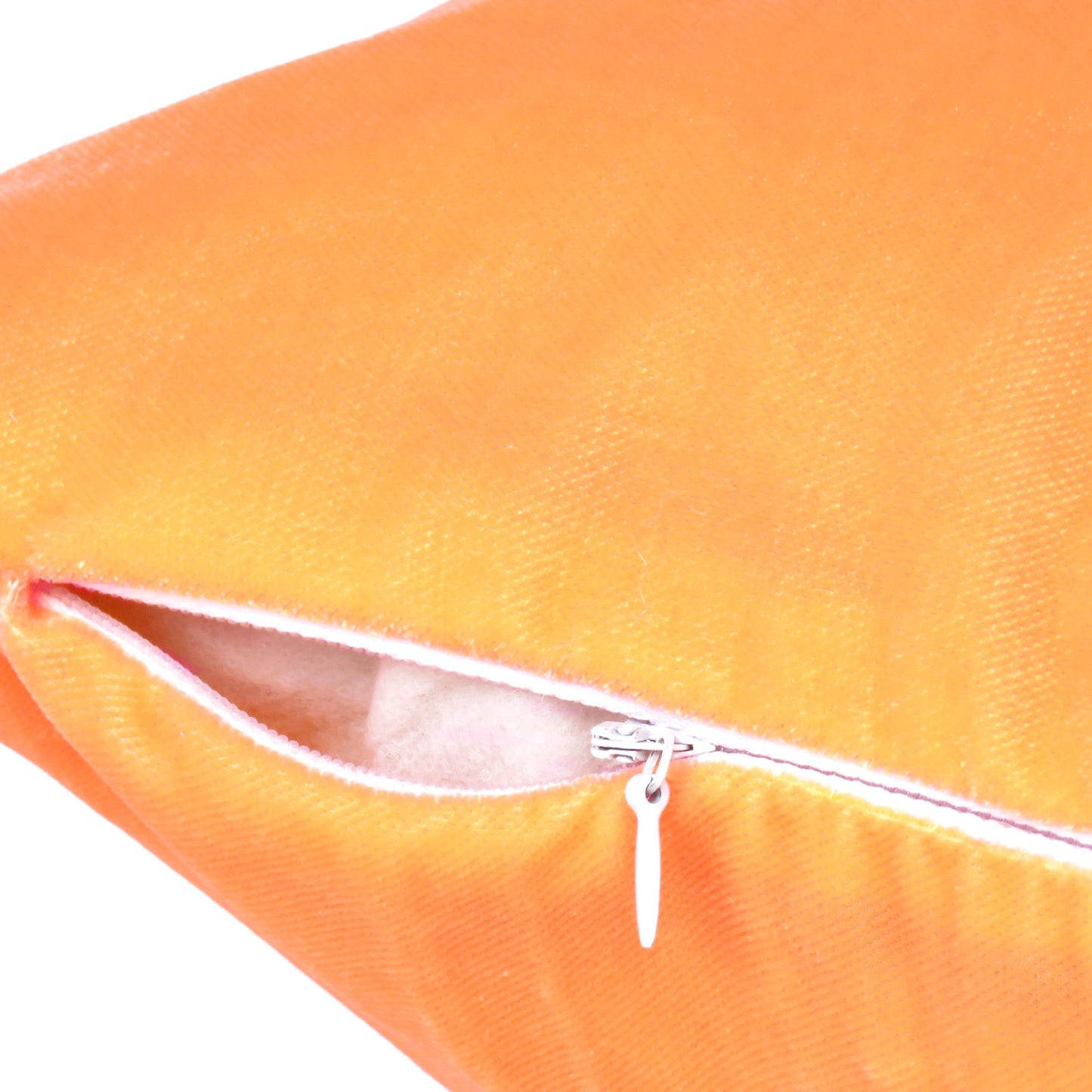 Solid Velvet Cushion Cover with Navy Blue Piping Edge in Set of 2 - Orange