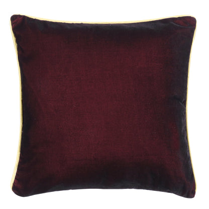 Jester Red Velvet Cushion Cover with Gold Piping Edge in Set of 2