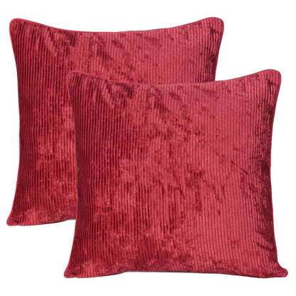 Solid Corduroy Cushion Cover in Set of 2 - Red