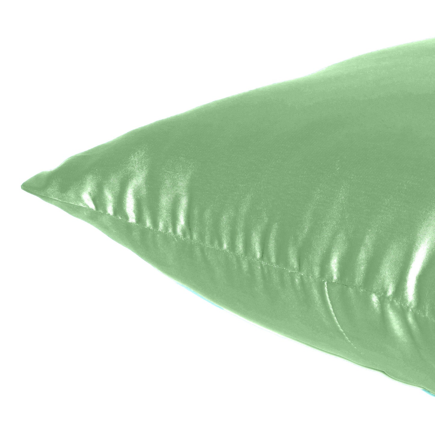 Ambrosia Green Satin Silky Cushion Covers in Set of 2