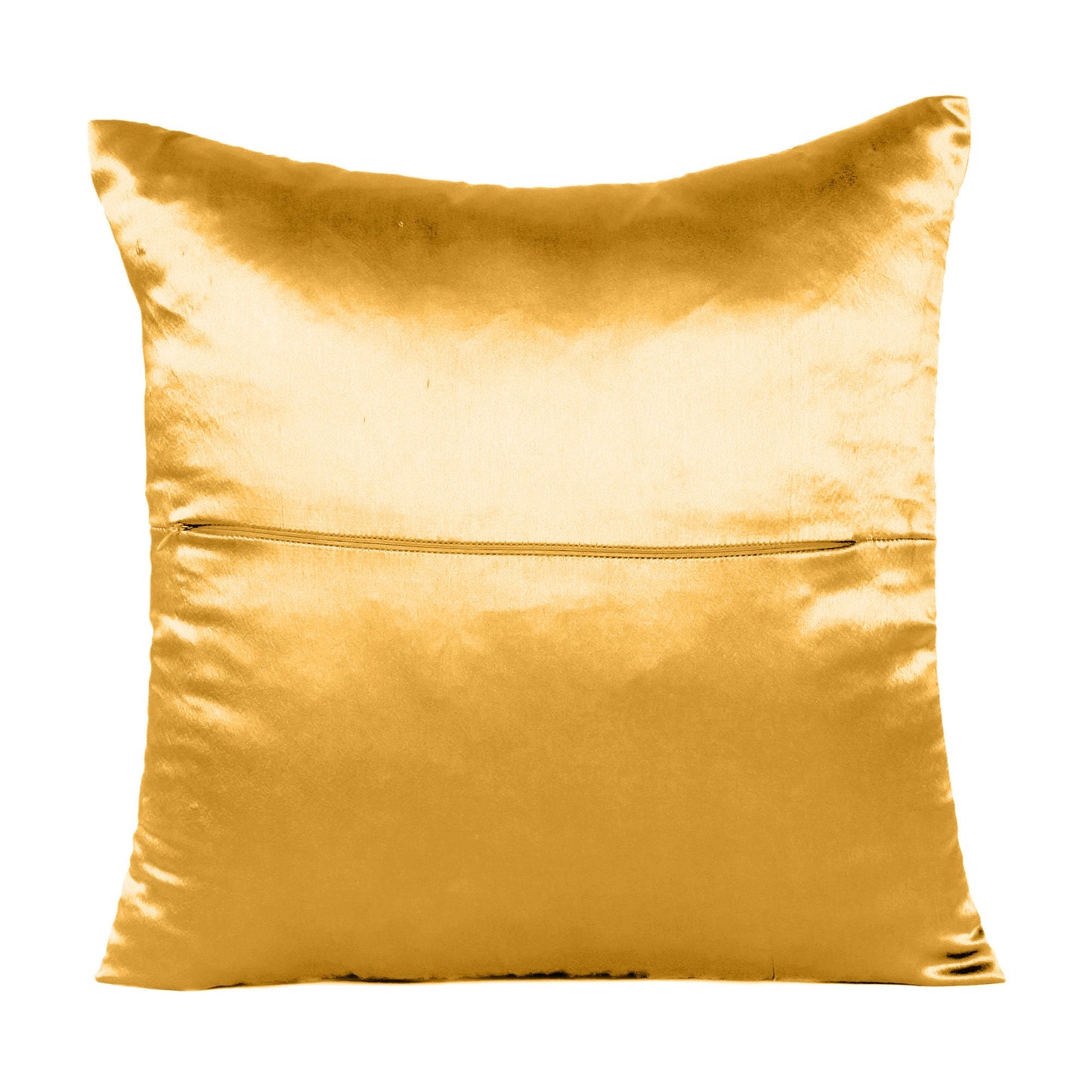 Luxury Soft Plain Satin Silk Cushion Cover in Set of 2 - Apricot Tan