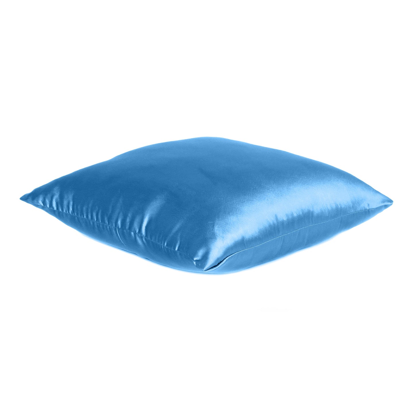 Blue Aster Satin Silky Cushion Covers in Set of 2