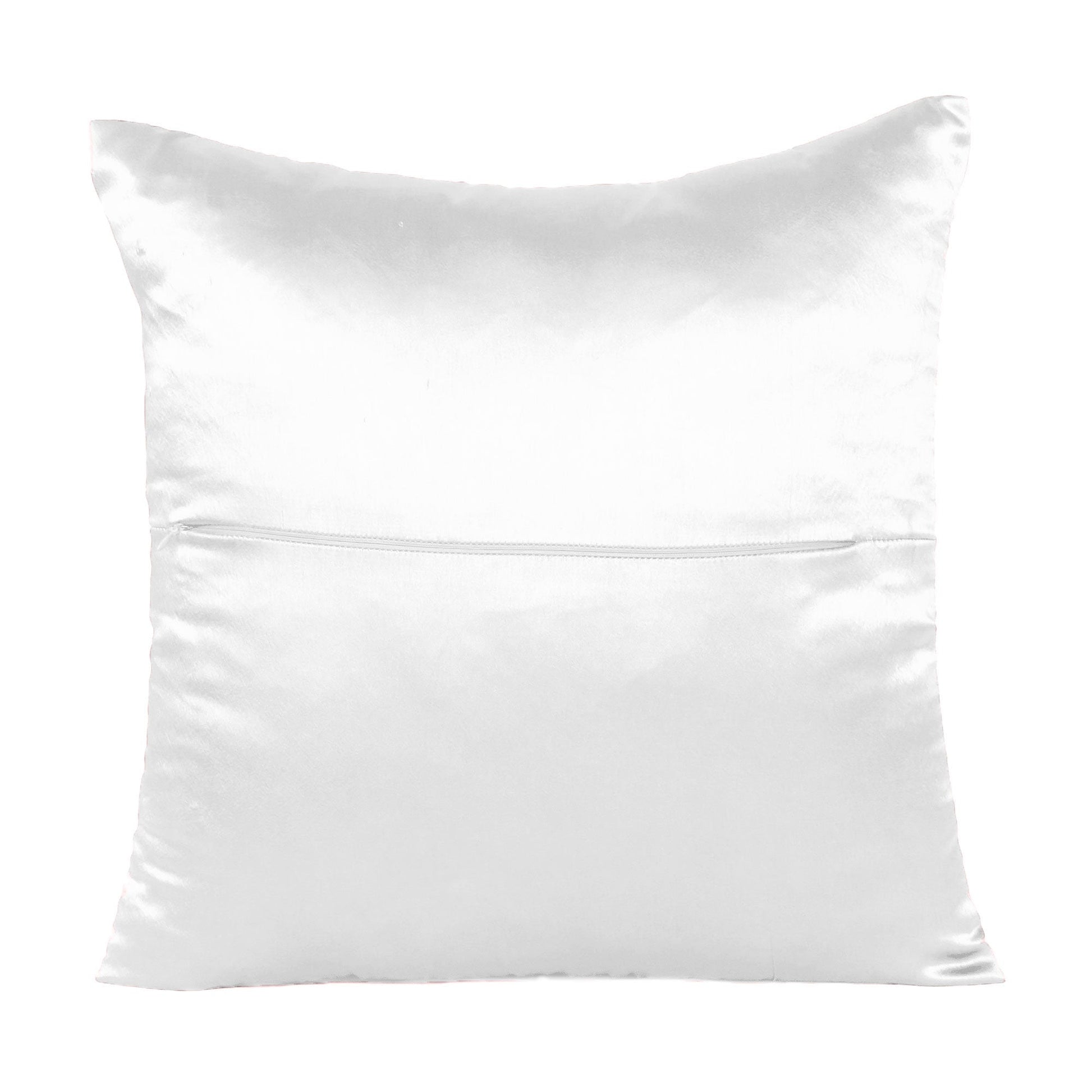 Luxury Soft Plain Satin Silk Cushion Cover in Set of 2 - Blanc De Blanc