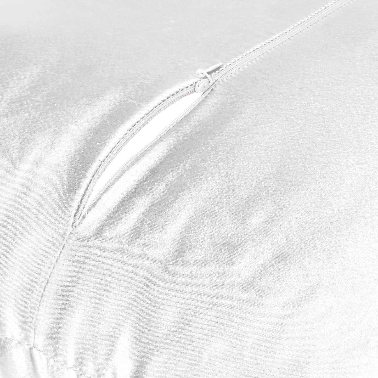 Blanc De Blanc Satin Silky Cushion Covers in Set of 2