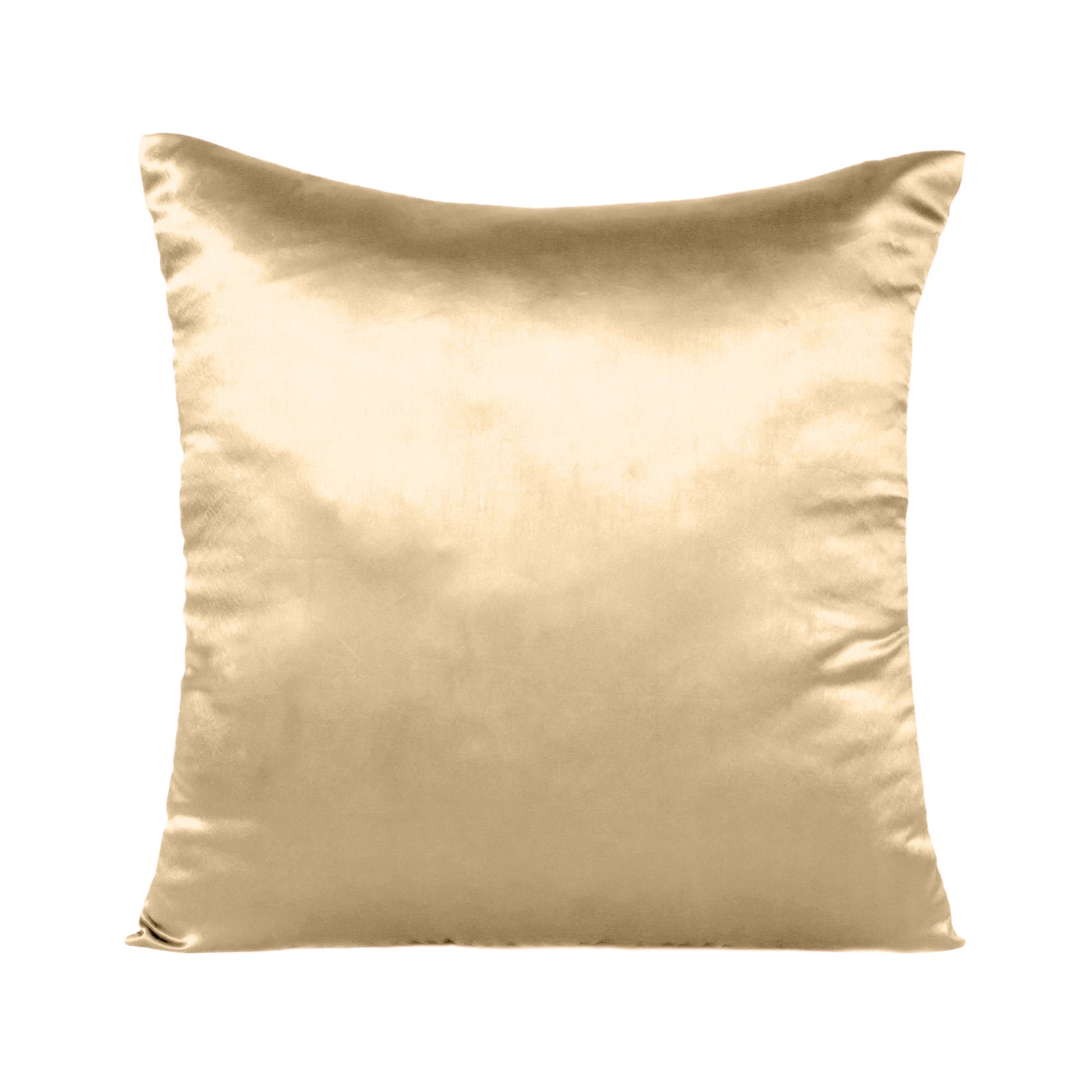 Banana Cream Satin Silky Cushion Covers in Set of 2