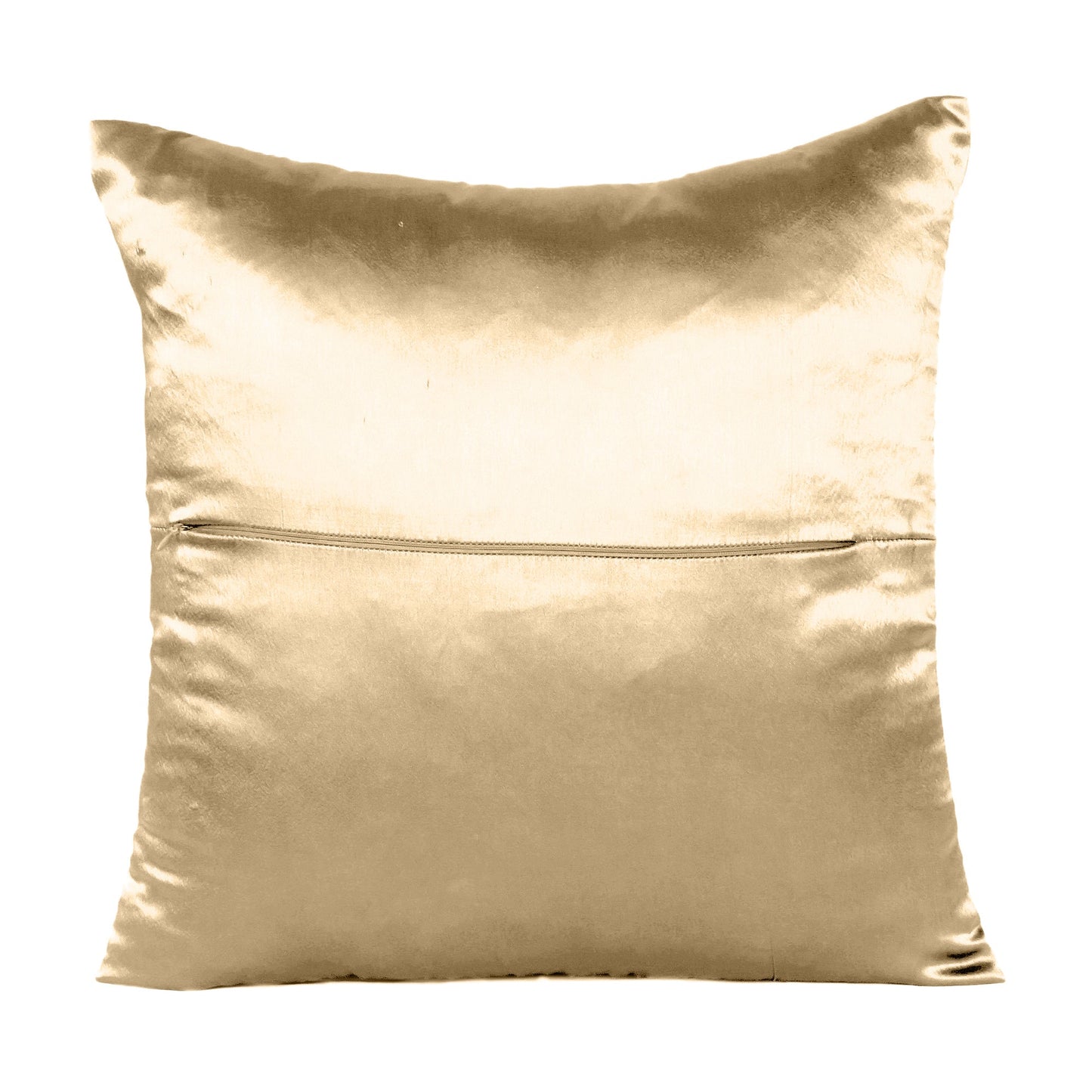 Luxury Soft Plain Satin Silk Cushion Cover in Set of 2 - Banana Cream