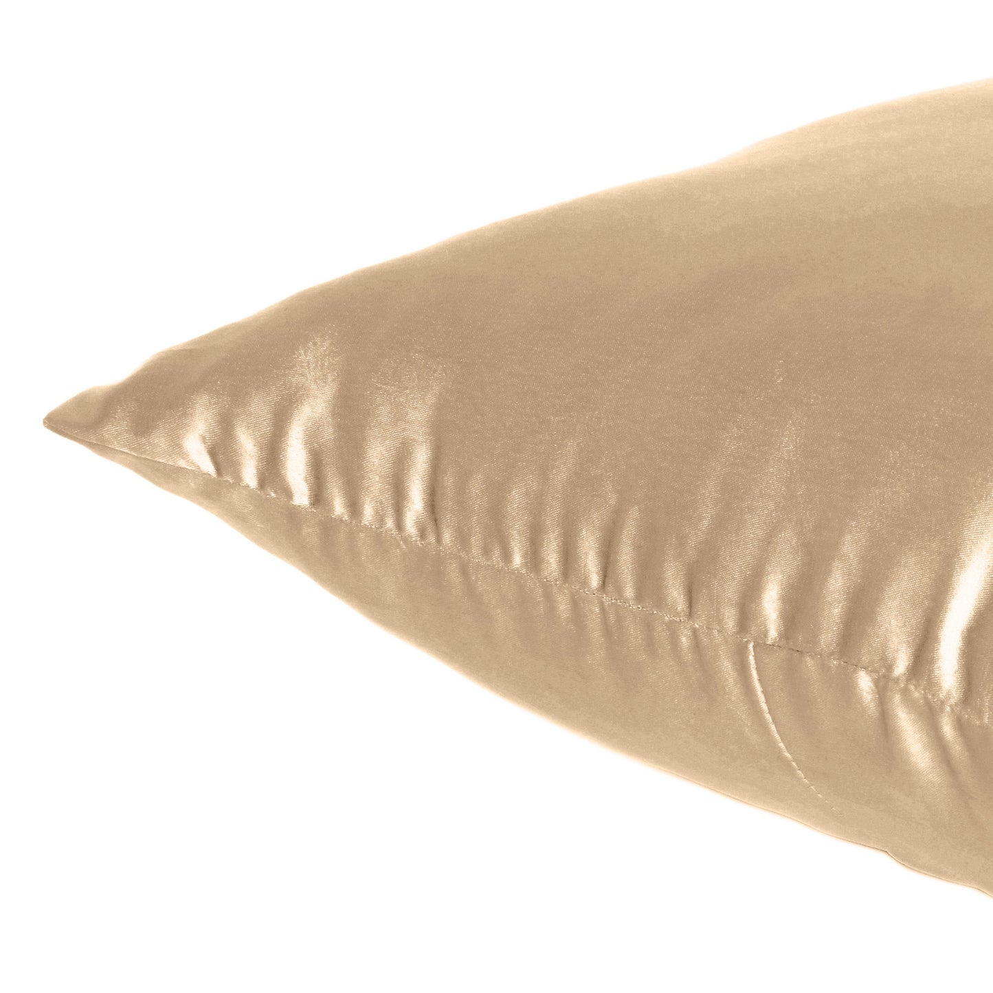 Banana Cream Satin Silky Cushion Covers in Set of 2