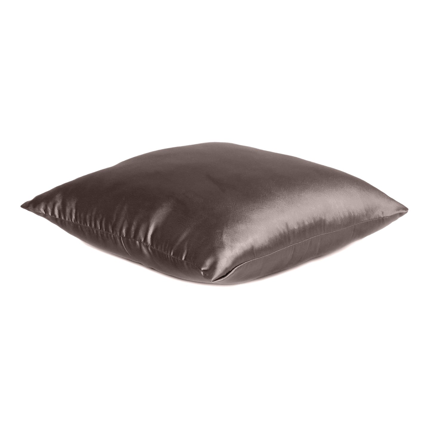 Brunette Brown Satin Silky Cushion Covers in Set of 2