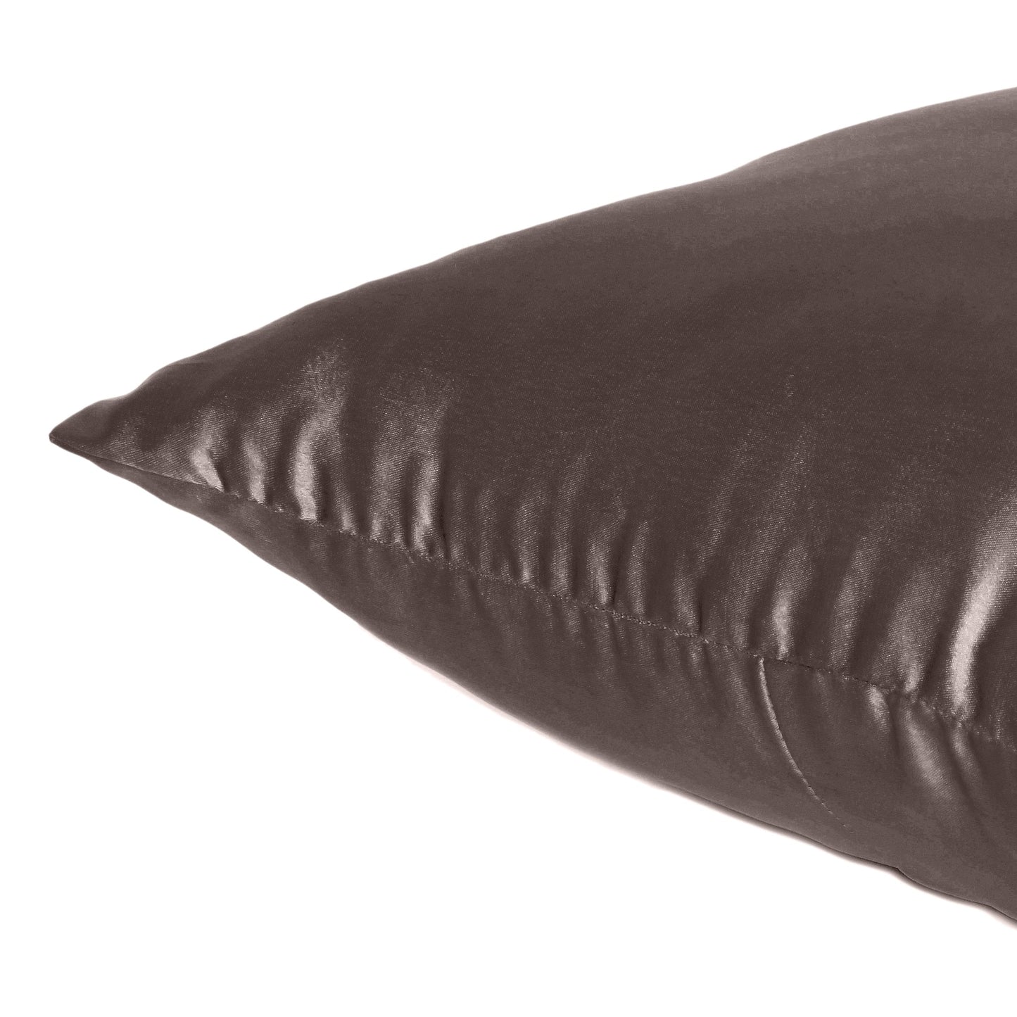 Brunette Brown Satin Silky Cushion Covers in Set of 2