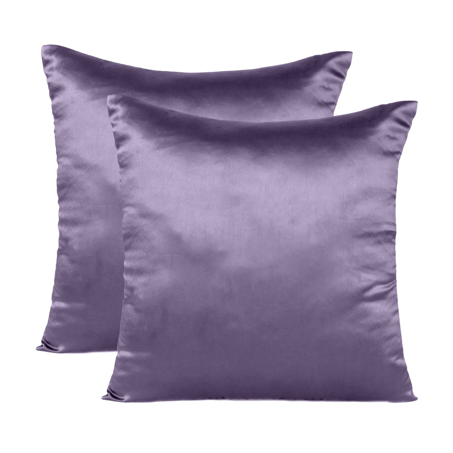 Bordeaux Purple Satin Silky Cushion Covers in Set of 2