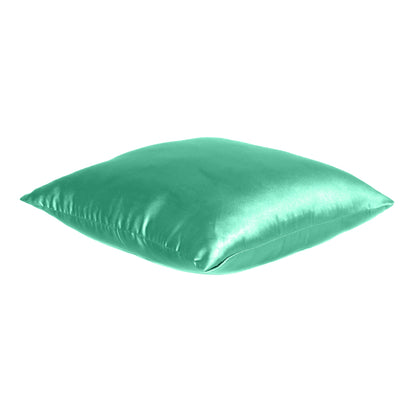 Bay green Satin Silky Cushion Covers in Set of 2