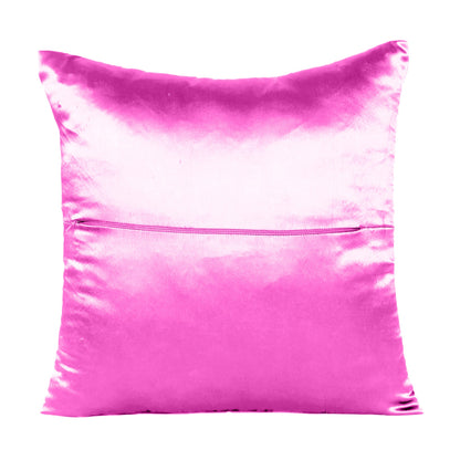 Luxury Soft Plain Satin Silk Cushion Cover in Set of 2 - Camellia Rose
