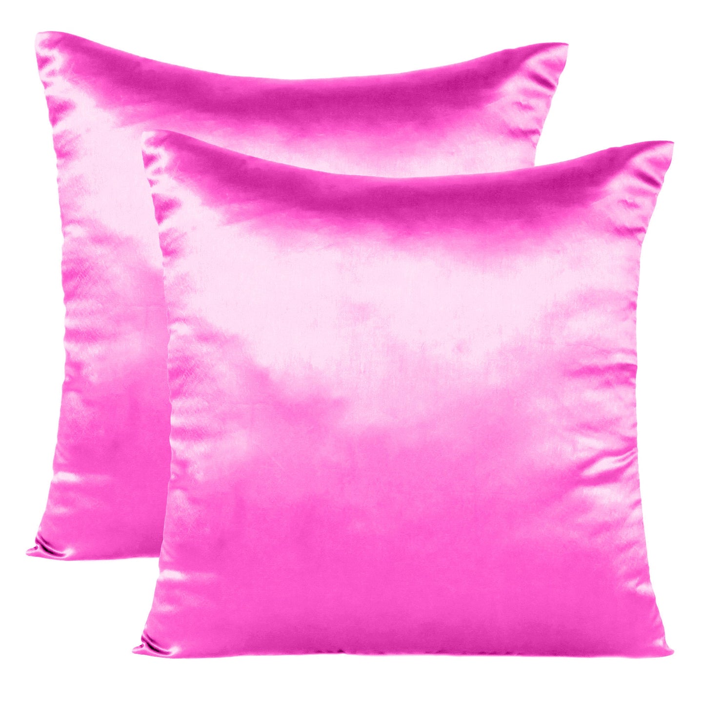 Camellia Rose Satin Silky Cushion Covers in Set of 2