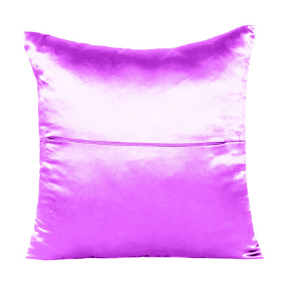 Luxury Soft Plain Satin Silk Cushion Cover in Set of 2 - Cyclamen