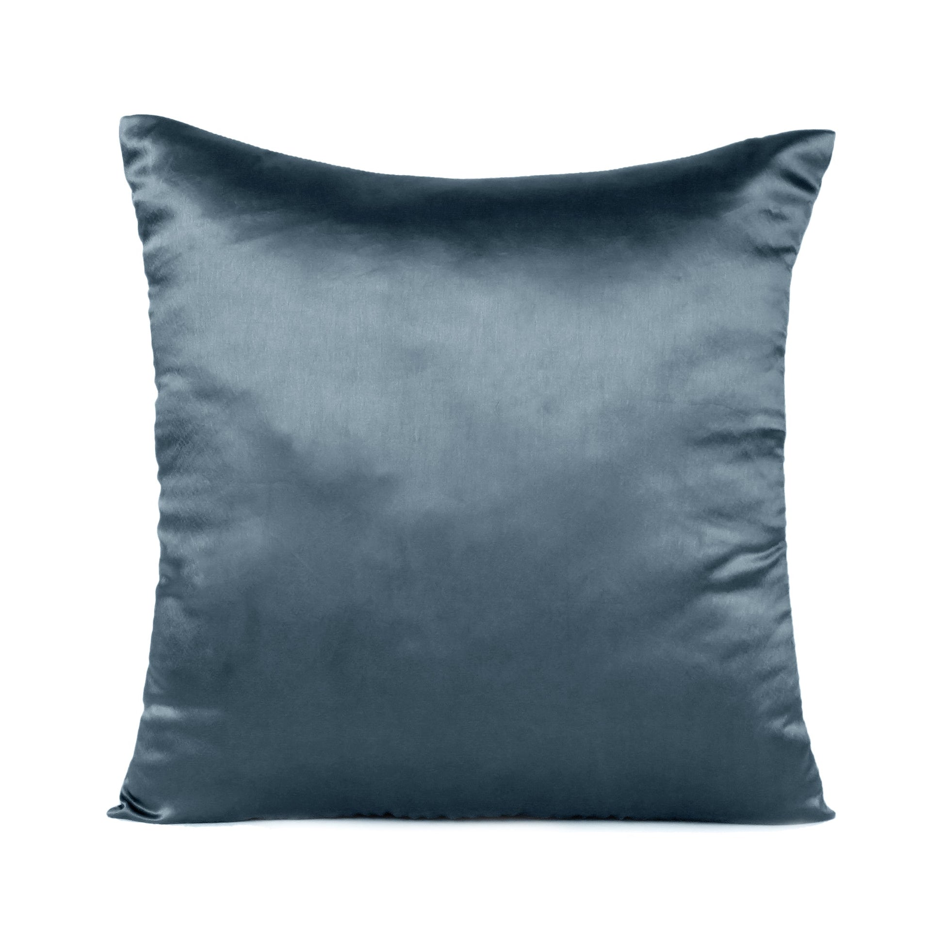 Castlerock gray Satin Silky Cushion Covers in Set of 2
