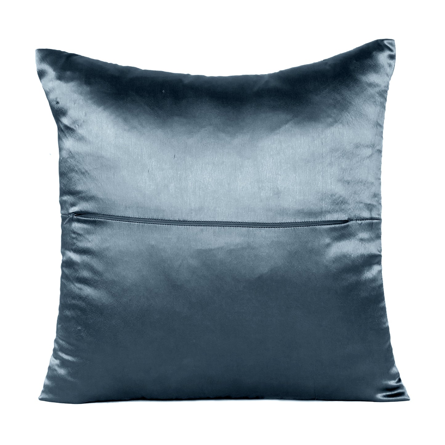 Luxury Soft Plain Satin Silk Cushion Cover in Set of 2 - Castlerock gray