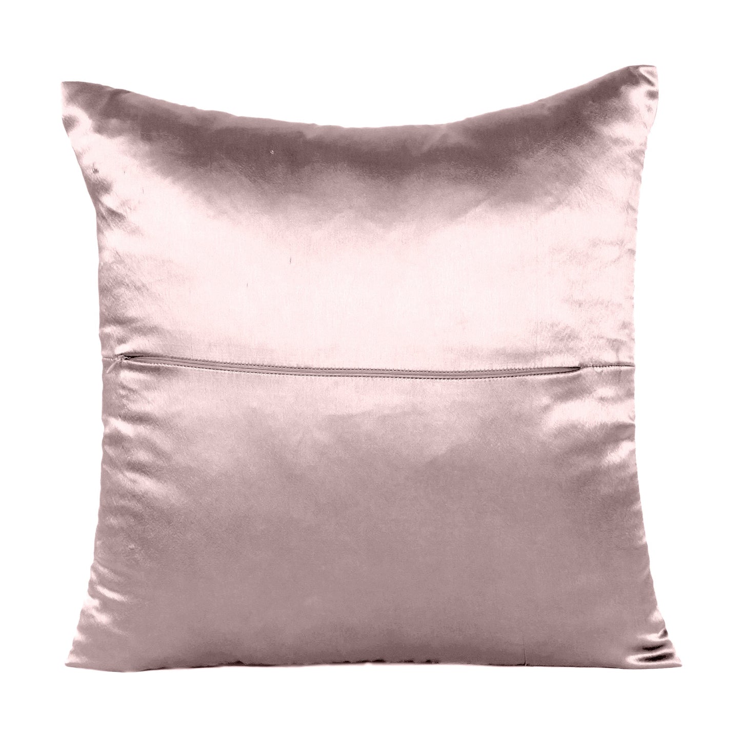 Luxury Soft Plain Satin Silk Cushion Cover in Set of 2 - Crystal Rose