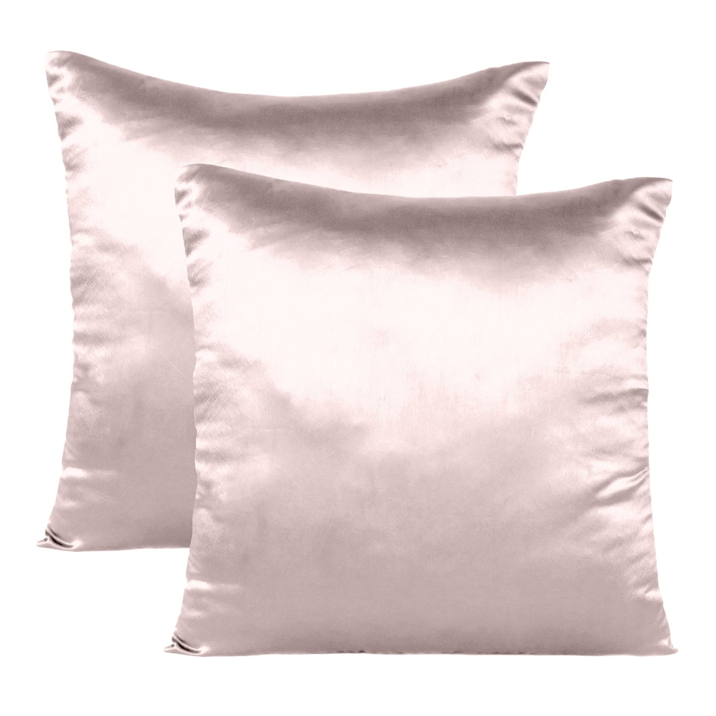 Crystal Rose Satin Silky Cushion Covers in Set of 2