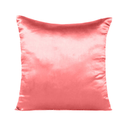 Deep Sea Coral Satin Silky Cushion Covers in Set of 2