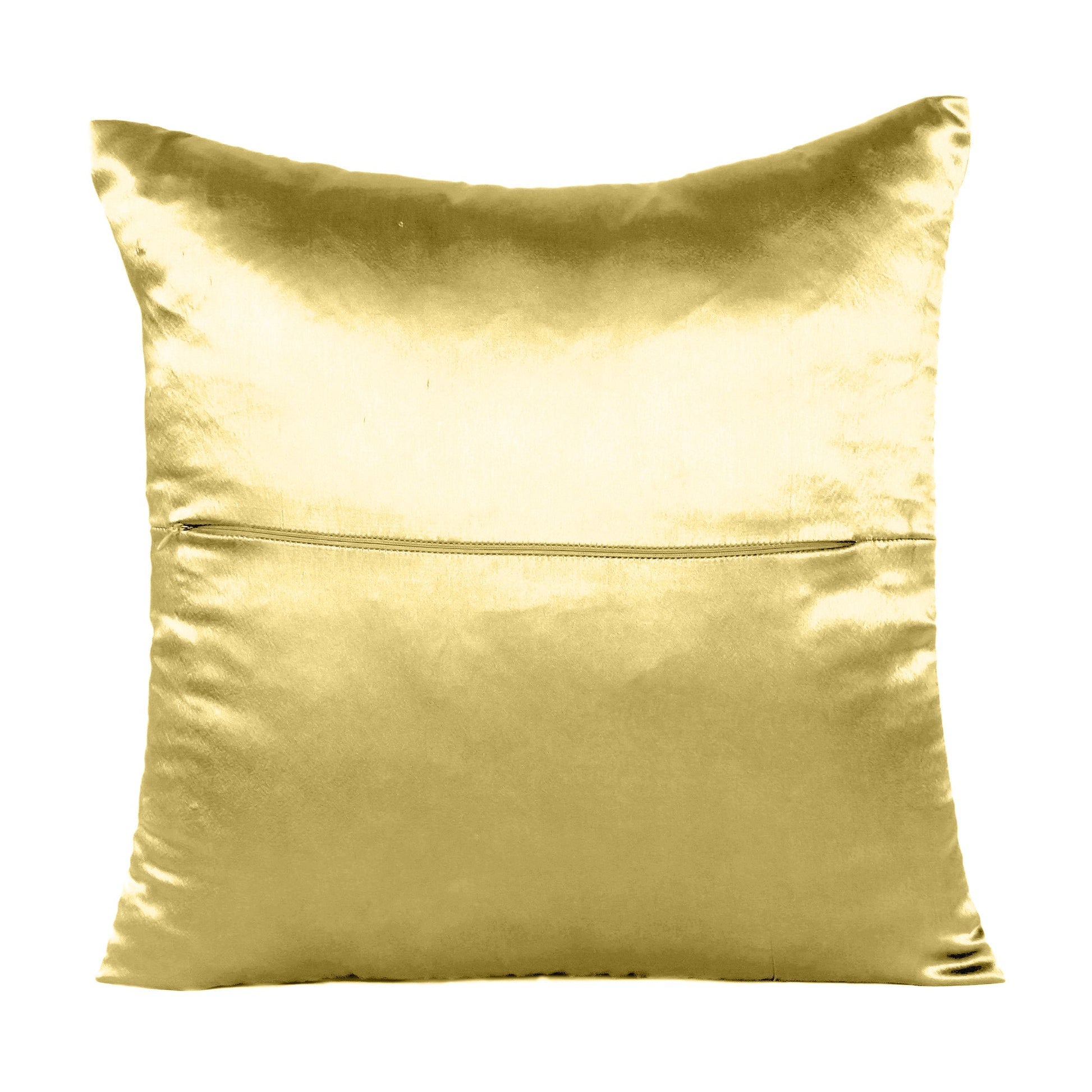 Luxury Soft Plain Satin Silk Cushion Cover in Set of 2 - Desert Dust