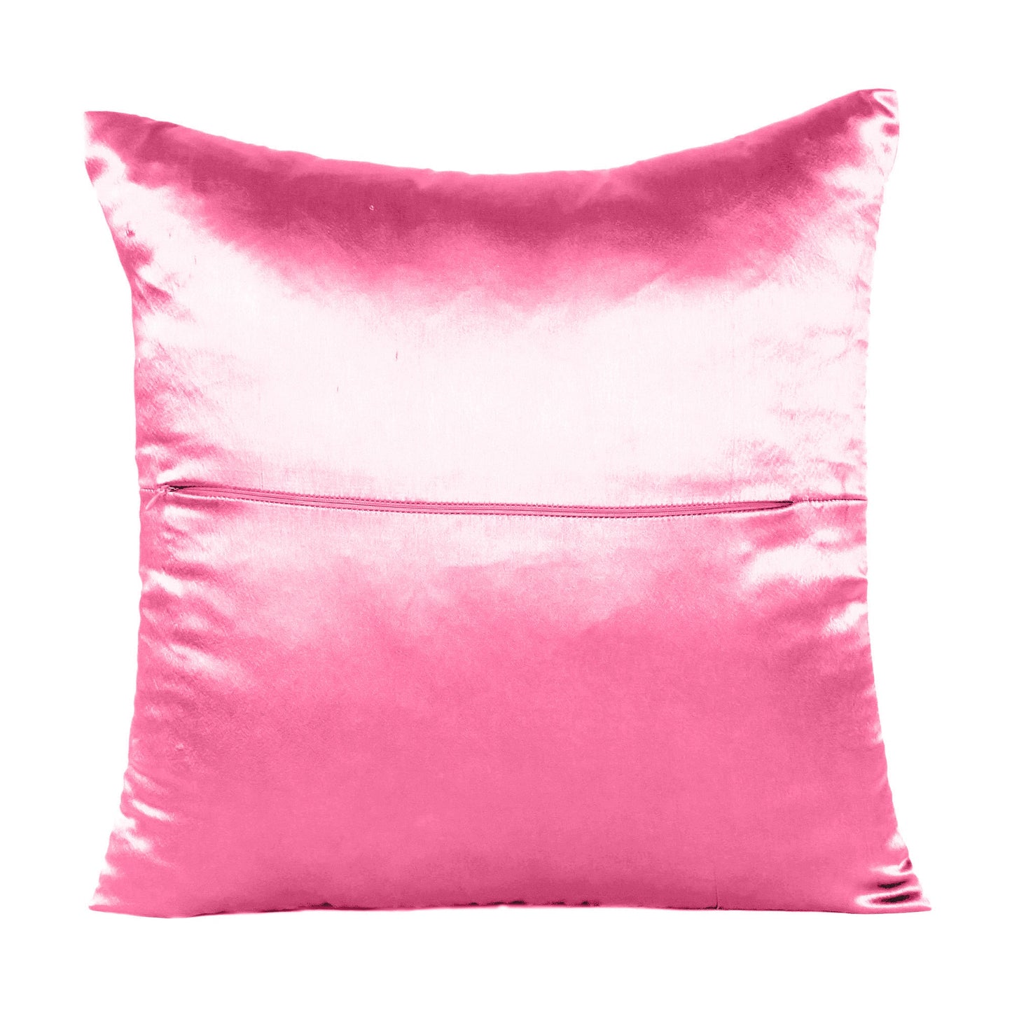 Luxury Soft Plain Satin Silk Cushion Cover in Set of 2 - Fandango Pink